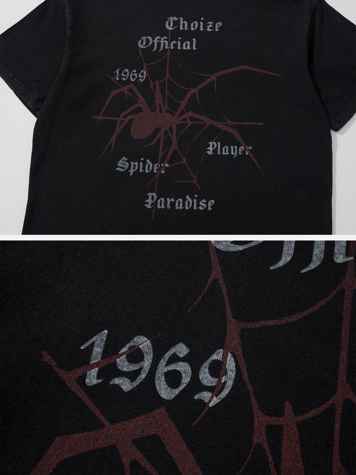Spider Print Washed Tee