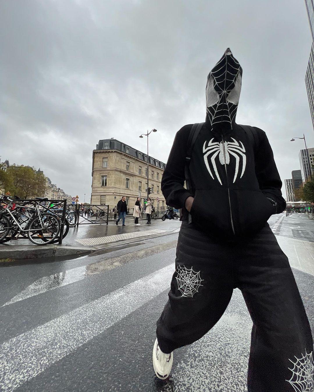 Spider Web Embroidery Eye Viewable Hoodie