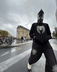 Spider Web Embroidery Eye Viewable Hoodie