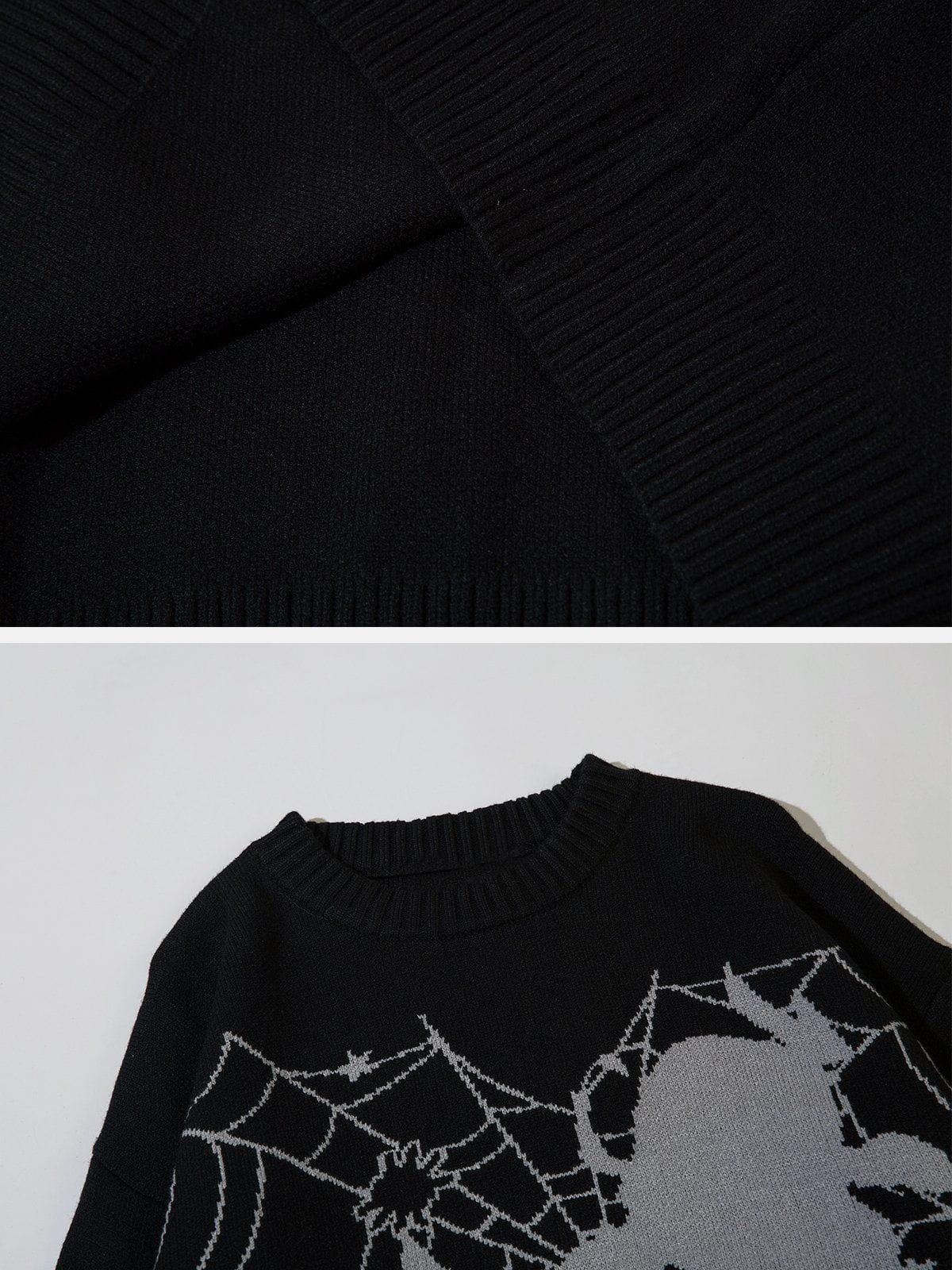Spider Web Stars Graphic Sweater