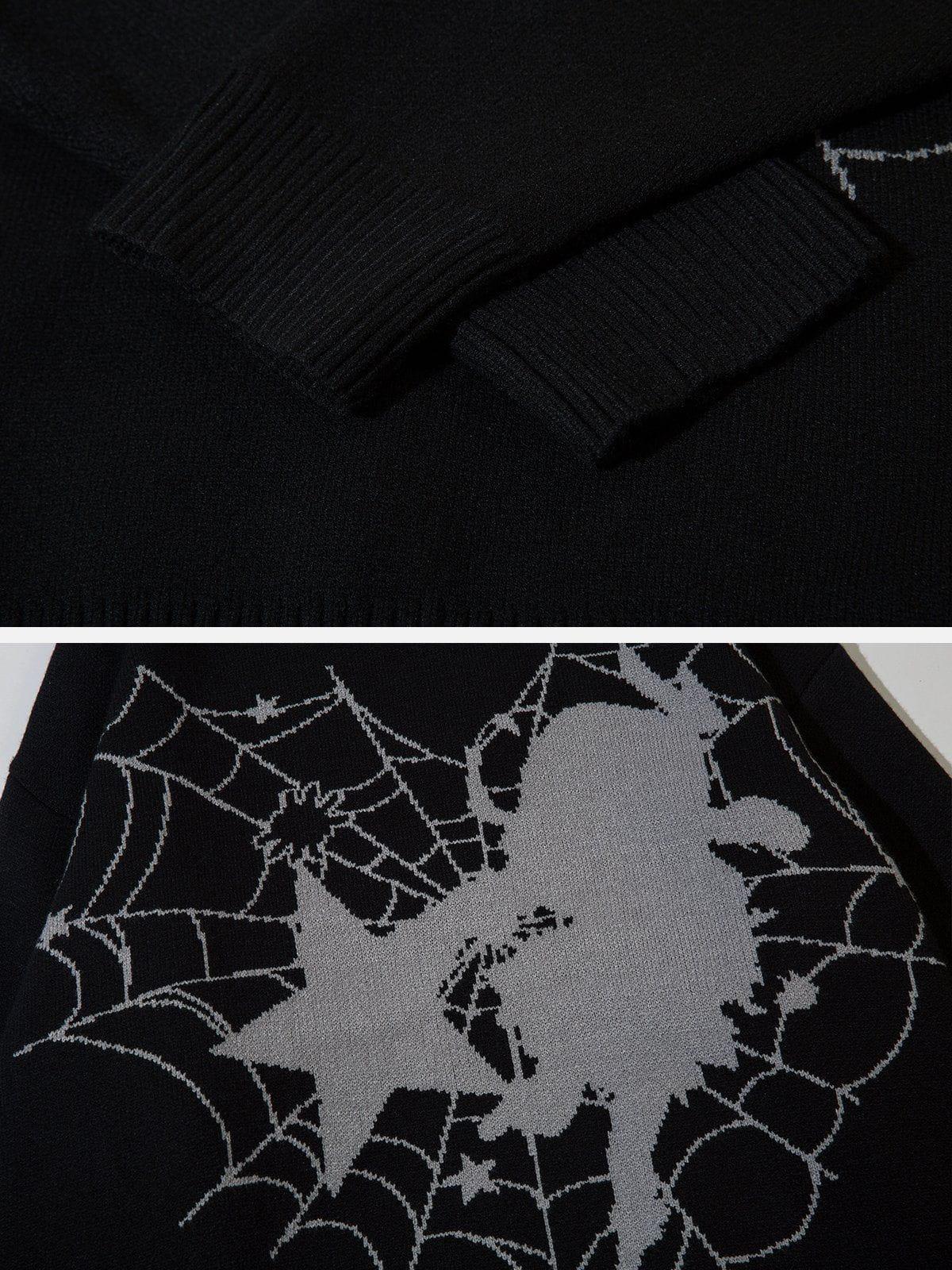 Spider Web Stars Graphic Sweater