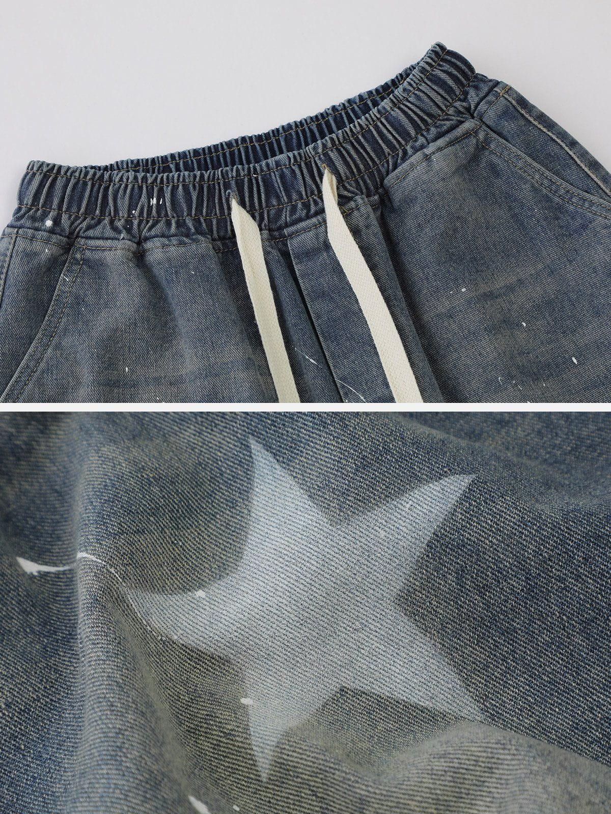 Splash Ink Star Jorts