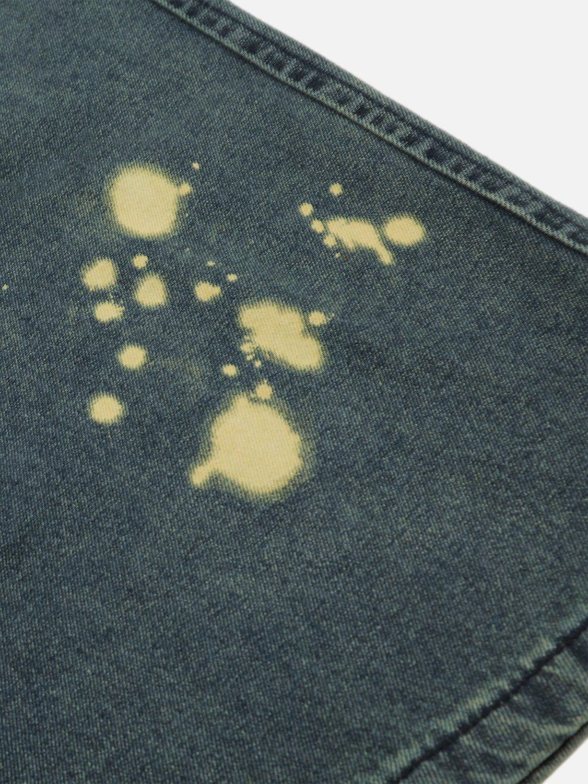 Splash-Ink Washed Baggy Jeans
