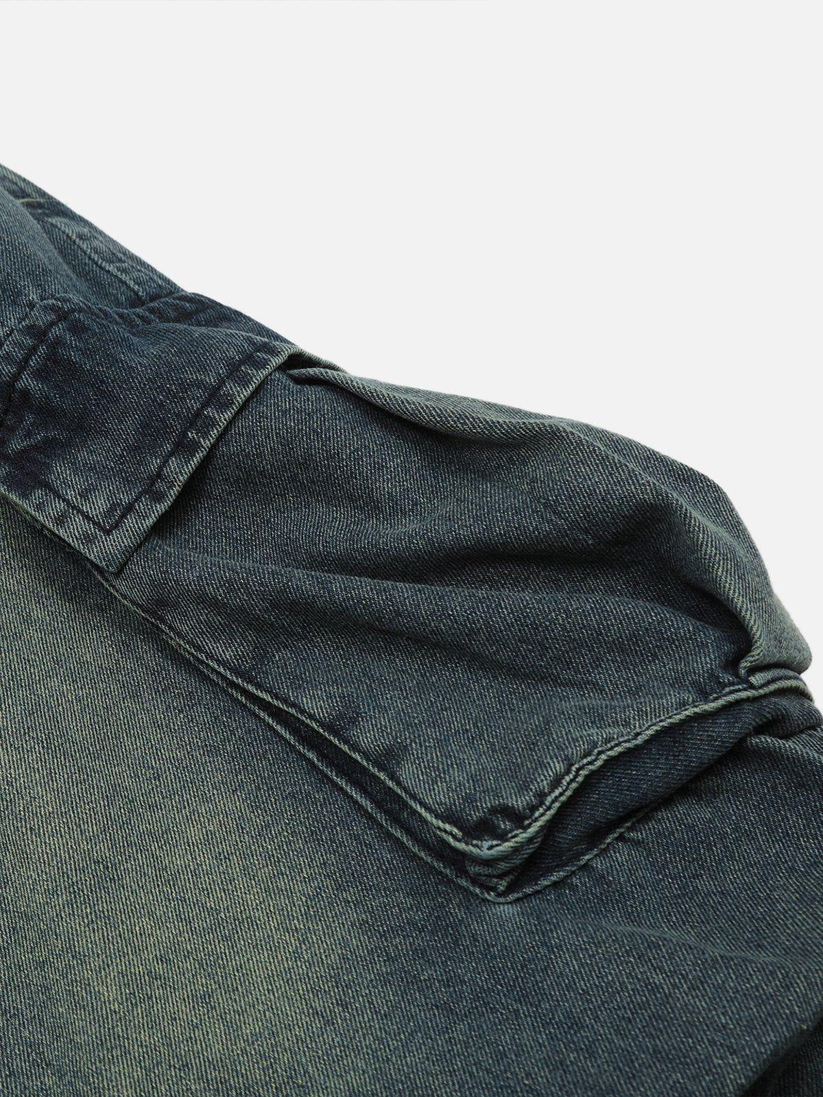 Splash-Ink Washed Baggy Jeans