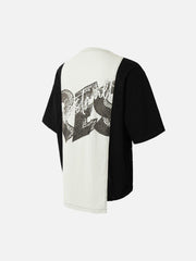 Spliced Deconstruction Print T-Shirt