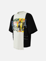 Spliced Deconstruction Print T-Shirt
