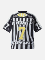 Sports Letter Stripe Print Jersey T-Shirt