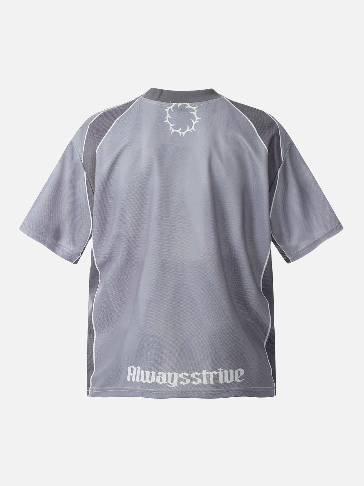Sports Patchwork Jersey Letter Print T-Shirt