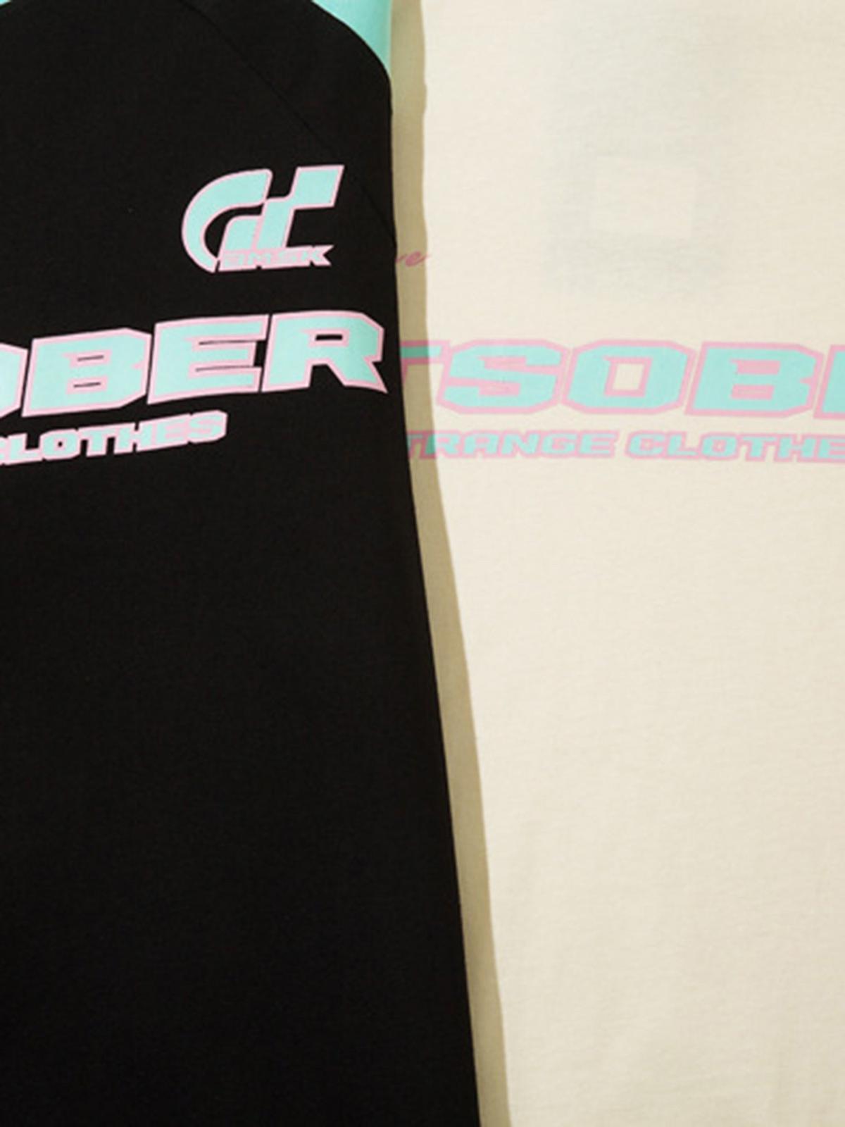 Sports Style Color-Blocked Splicing T-Shirt