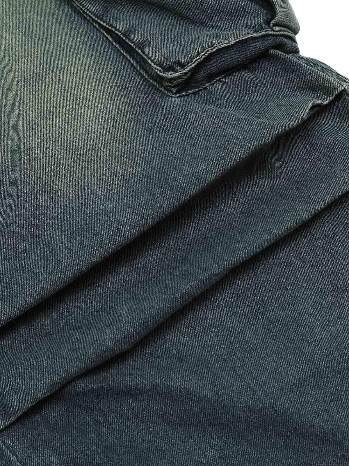 Spray-Painted Reverse Pleated Cargo Jeans