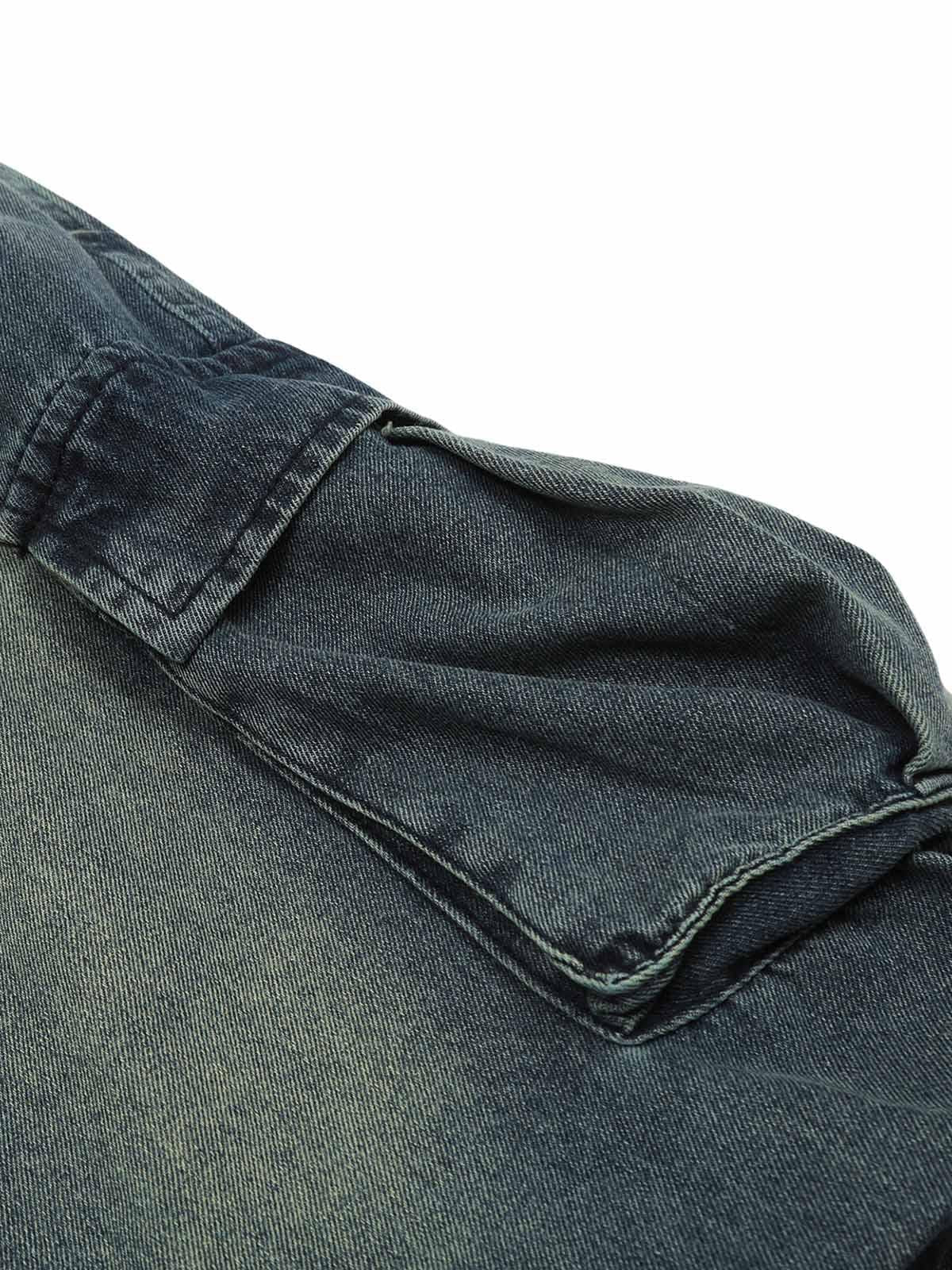 Spray-Painted Reverse Pleated Cargo Jeans
