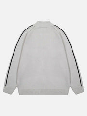 Stand Collar Racing Zip-Up Cardigan