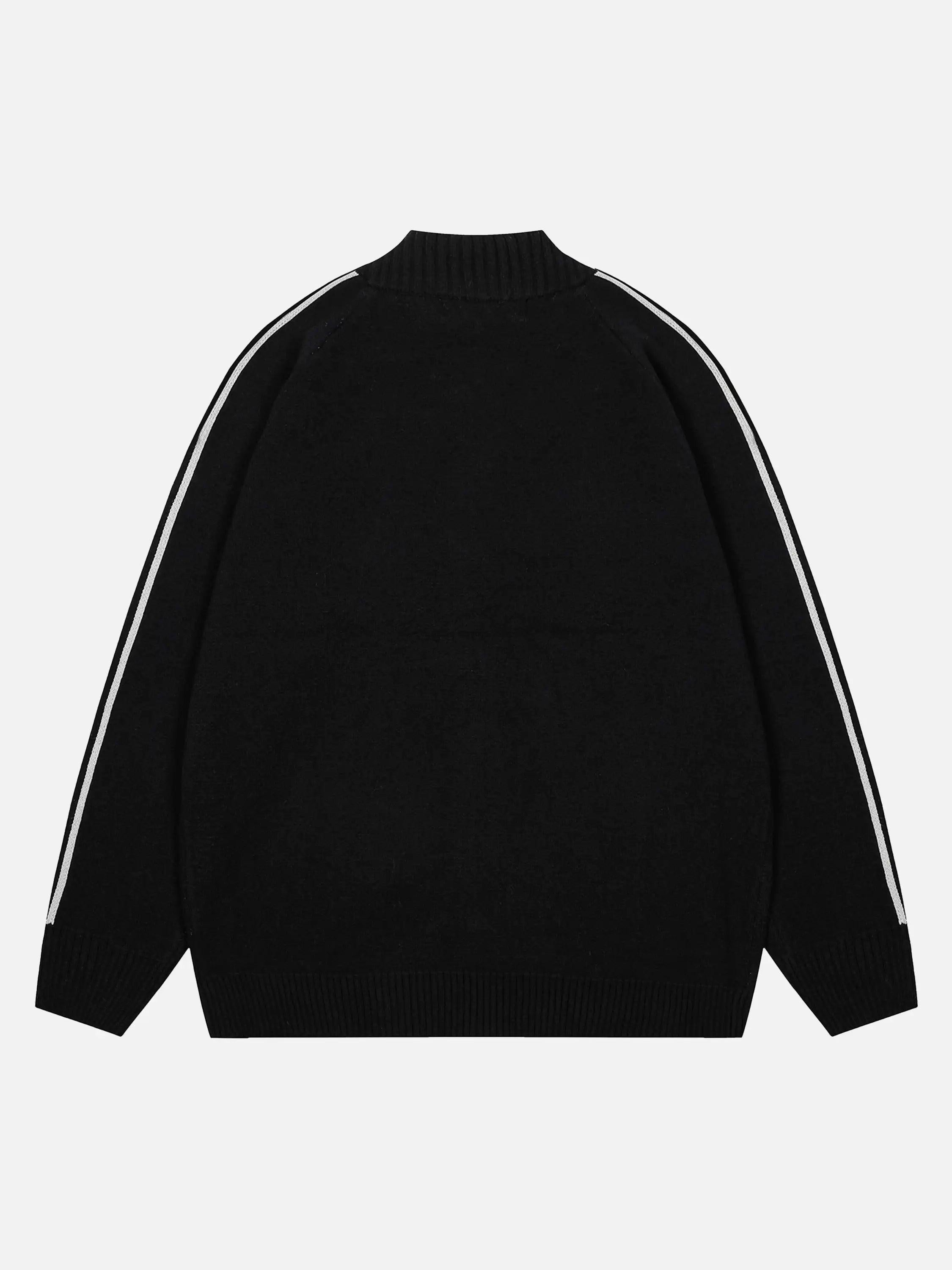 Stand Collar Racing Zip-Up Cardigan