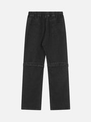 Star Embroidered Elastic Waist Jeans