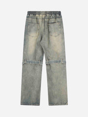 Star Embroidered Elastic Waist Jeans