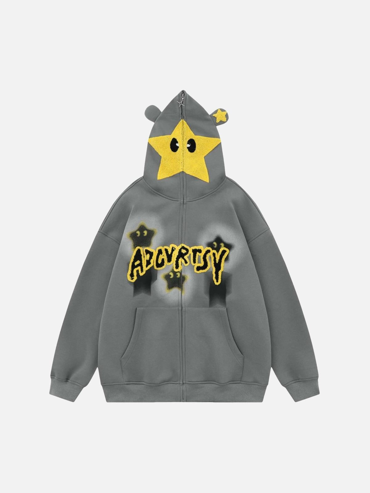 Star Embroidered Hooded Sweatshirt
