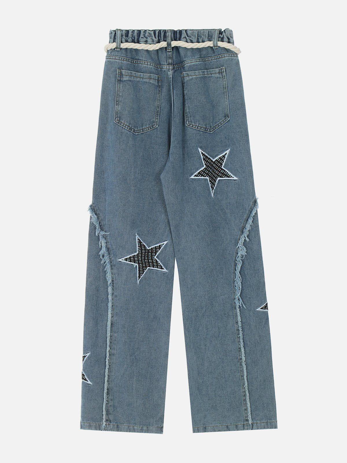 Star Embroidery Jeans