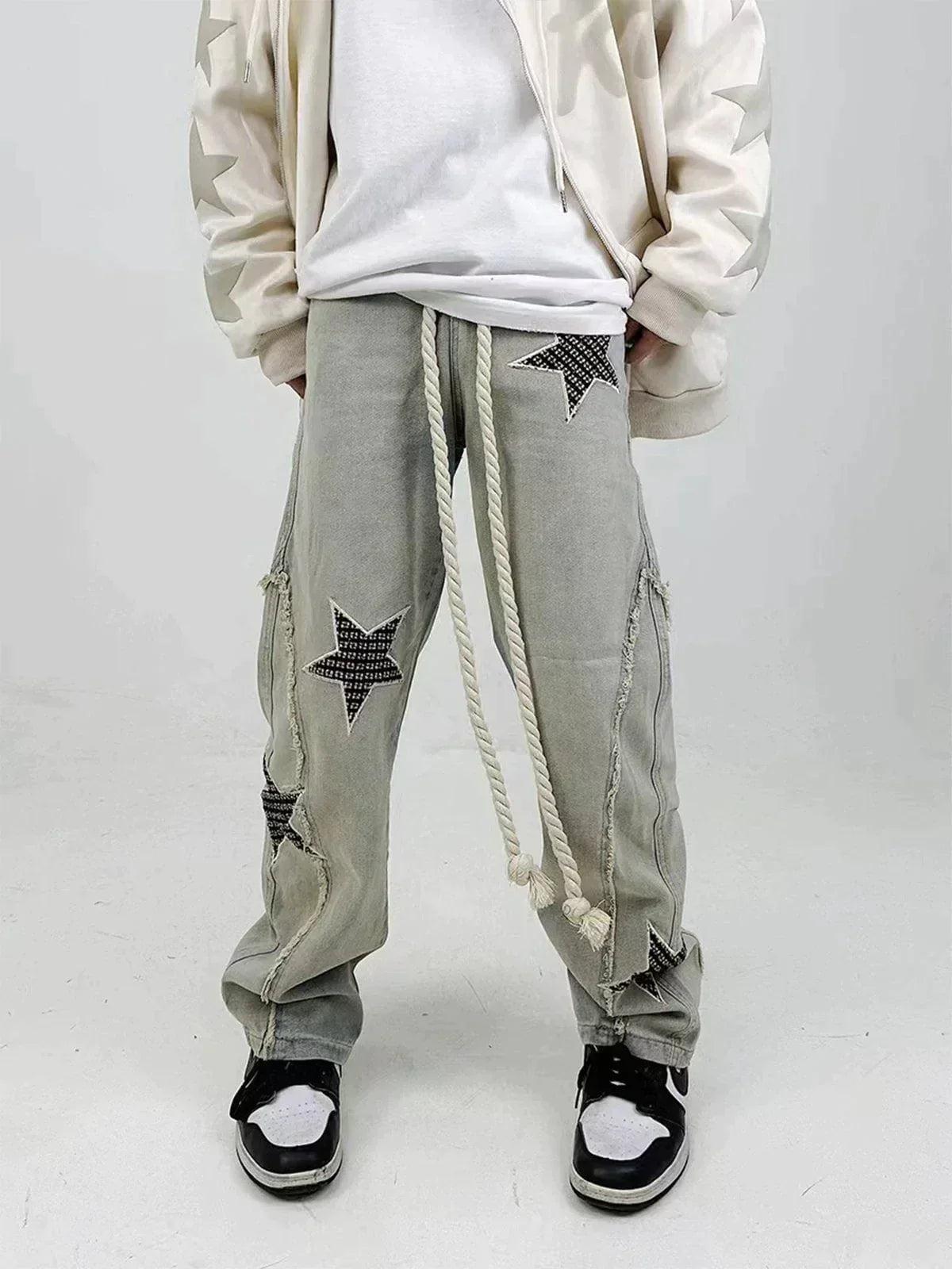 Star Embroidery Jeans