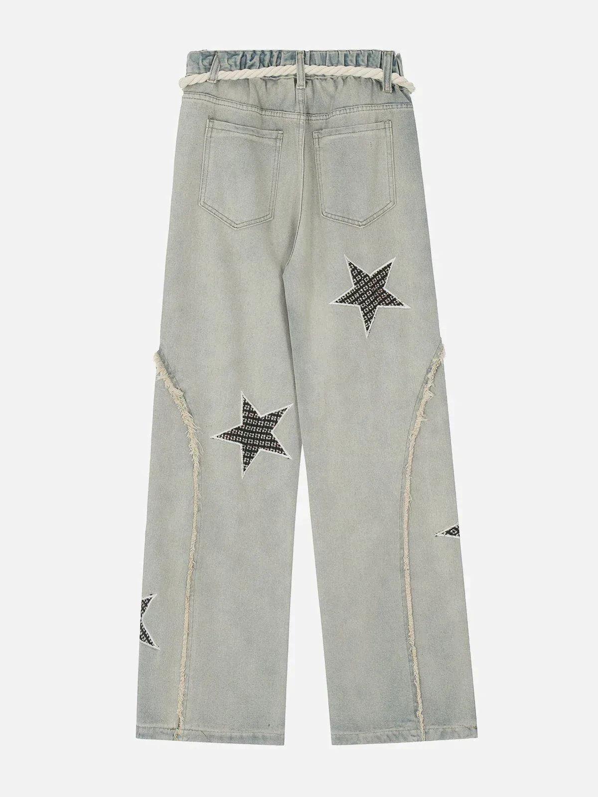 Star Embroidery Jeans