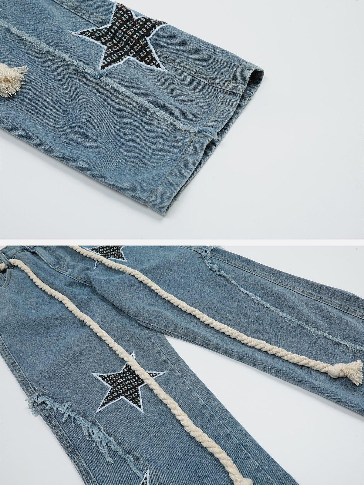 Star Embroidery Jeans