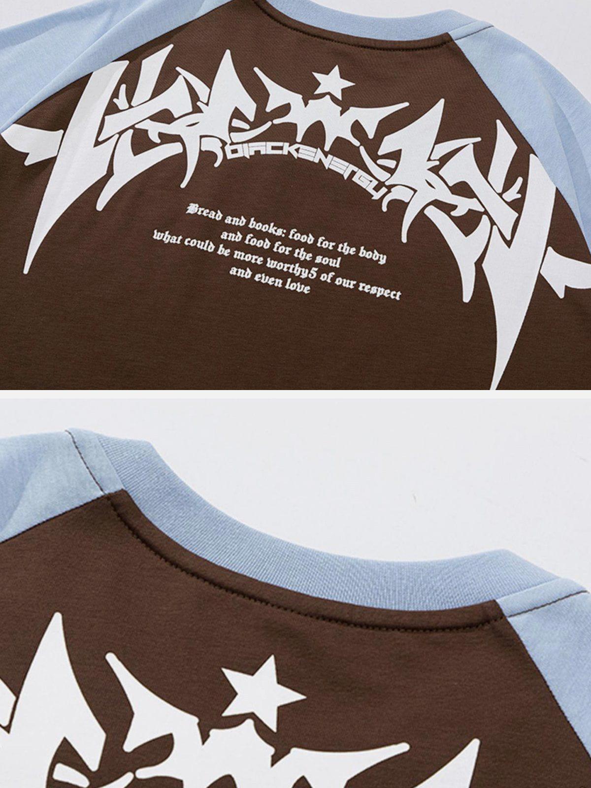 Star Gothic Leeter Print Tee