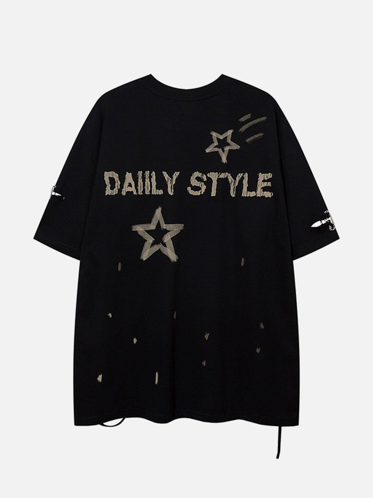 Star Graffiti Distressed Tee
