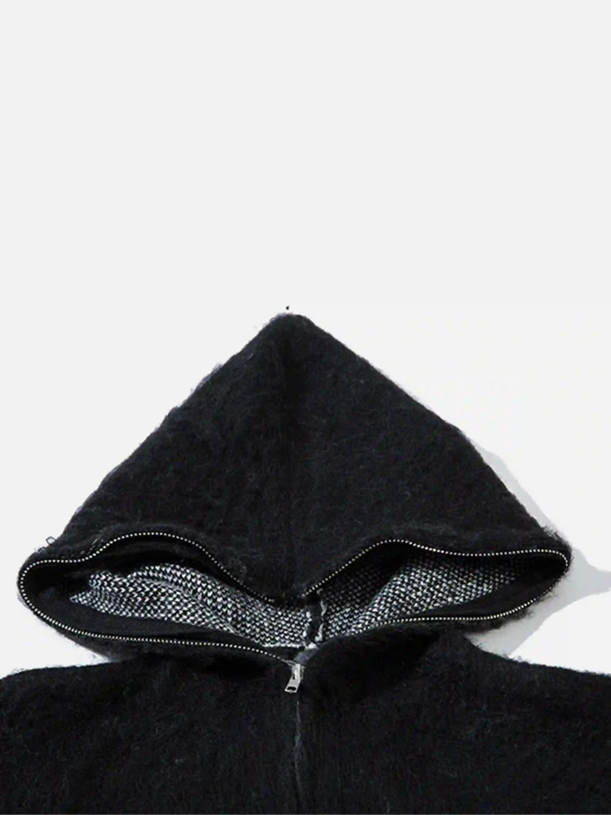 Star Graffiti Knitted Zip-Up Hoodie