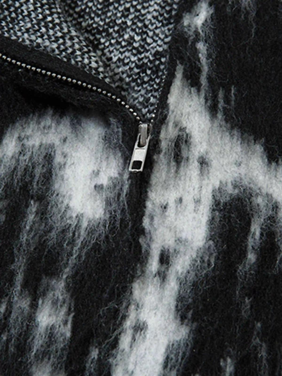 Star Graffiti Knitted Zip-Up Hoodie