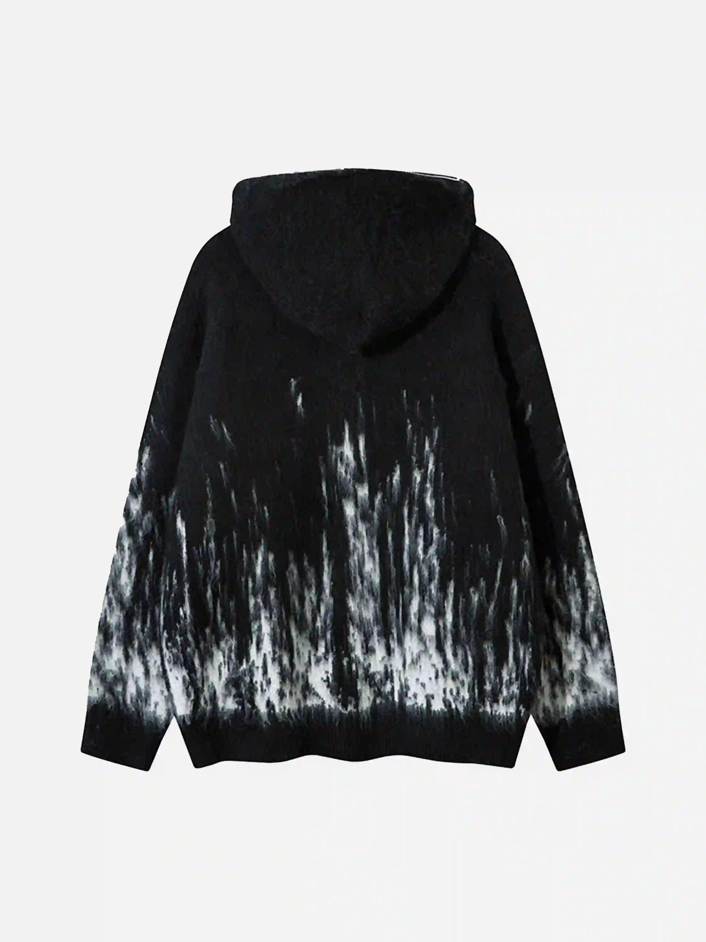 Star Graffiti Knitted Zip-Up Hoodie