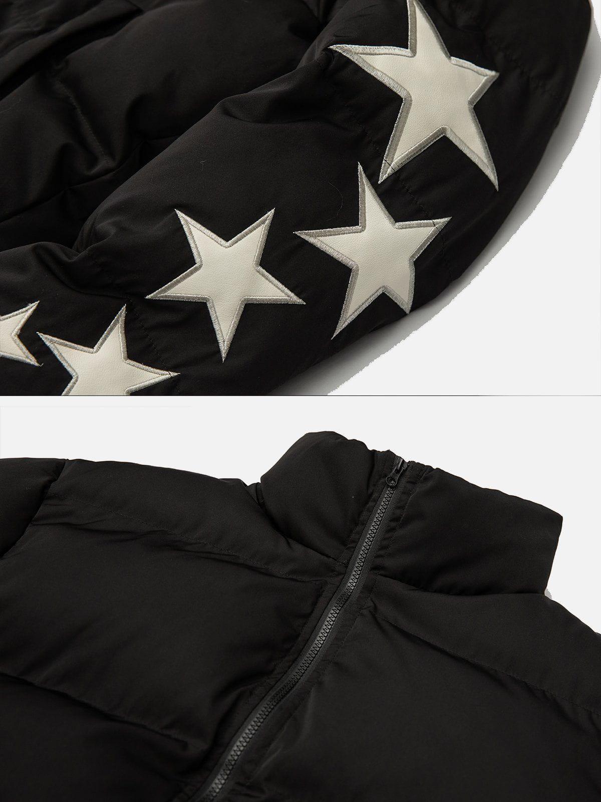 Star Letter Embroidery Winter Coat