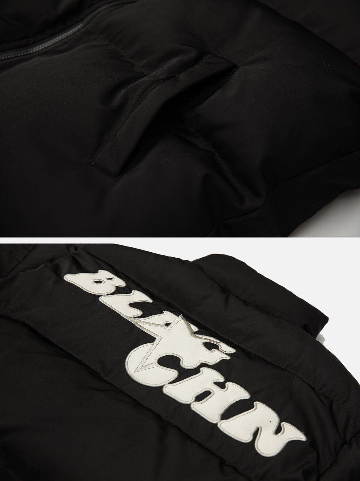Star Letter Embroidery Winter Coat