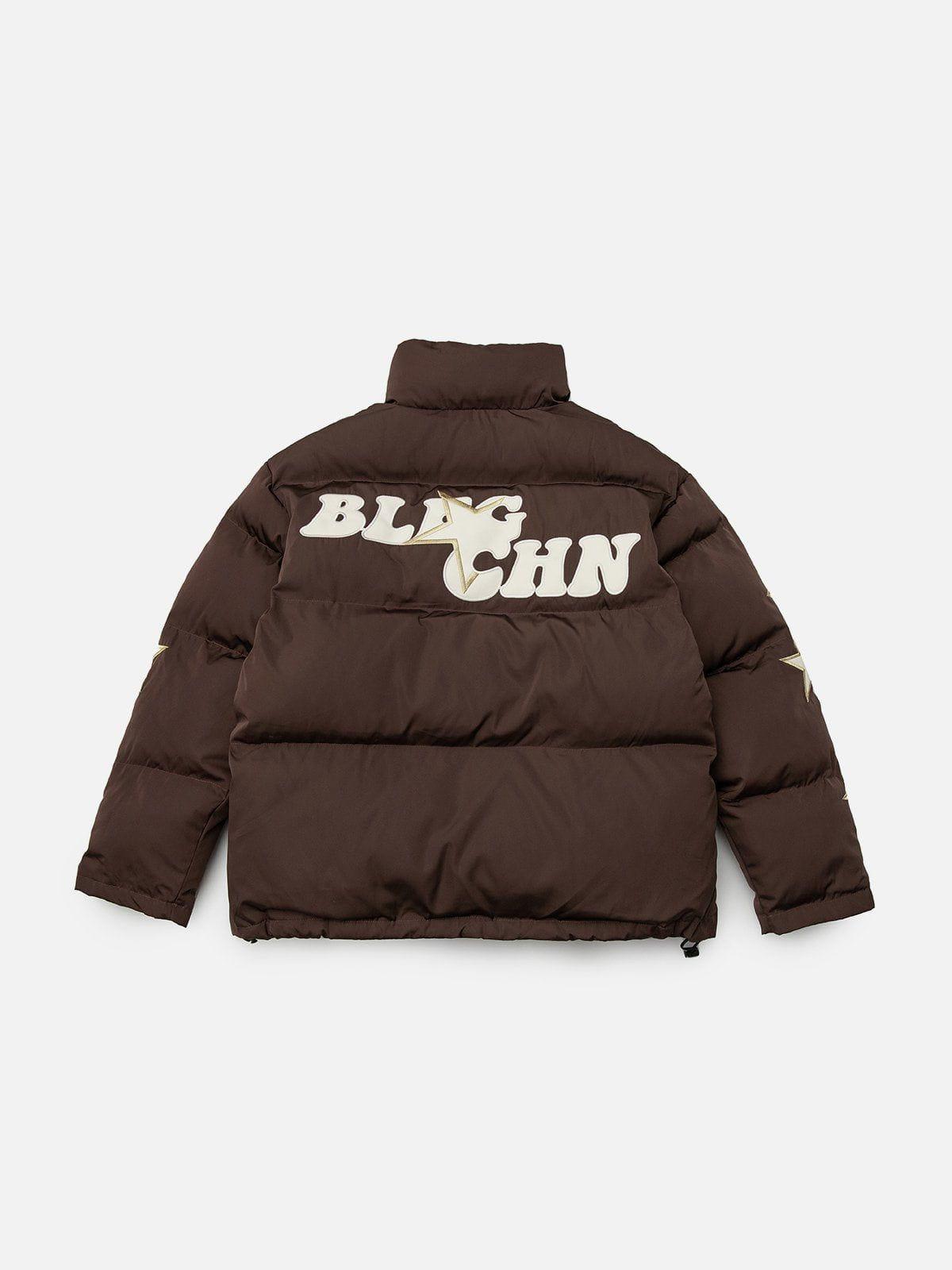 Star Letter Embroidery Winter Coat