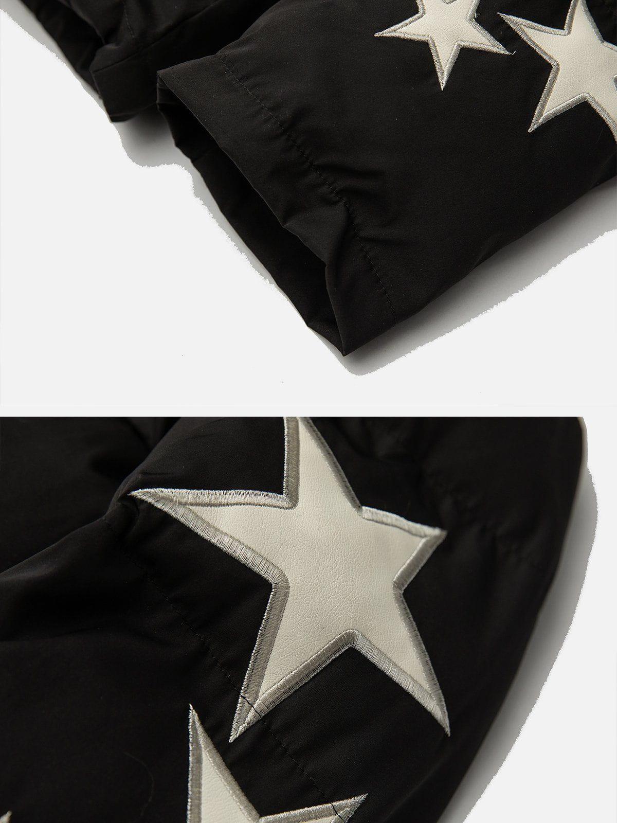 Star Letter Embroidery Winter Coat