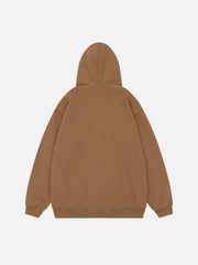 Star Print Fleece Zip Hoodie