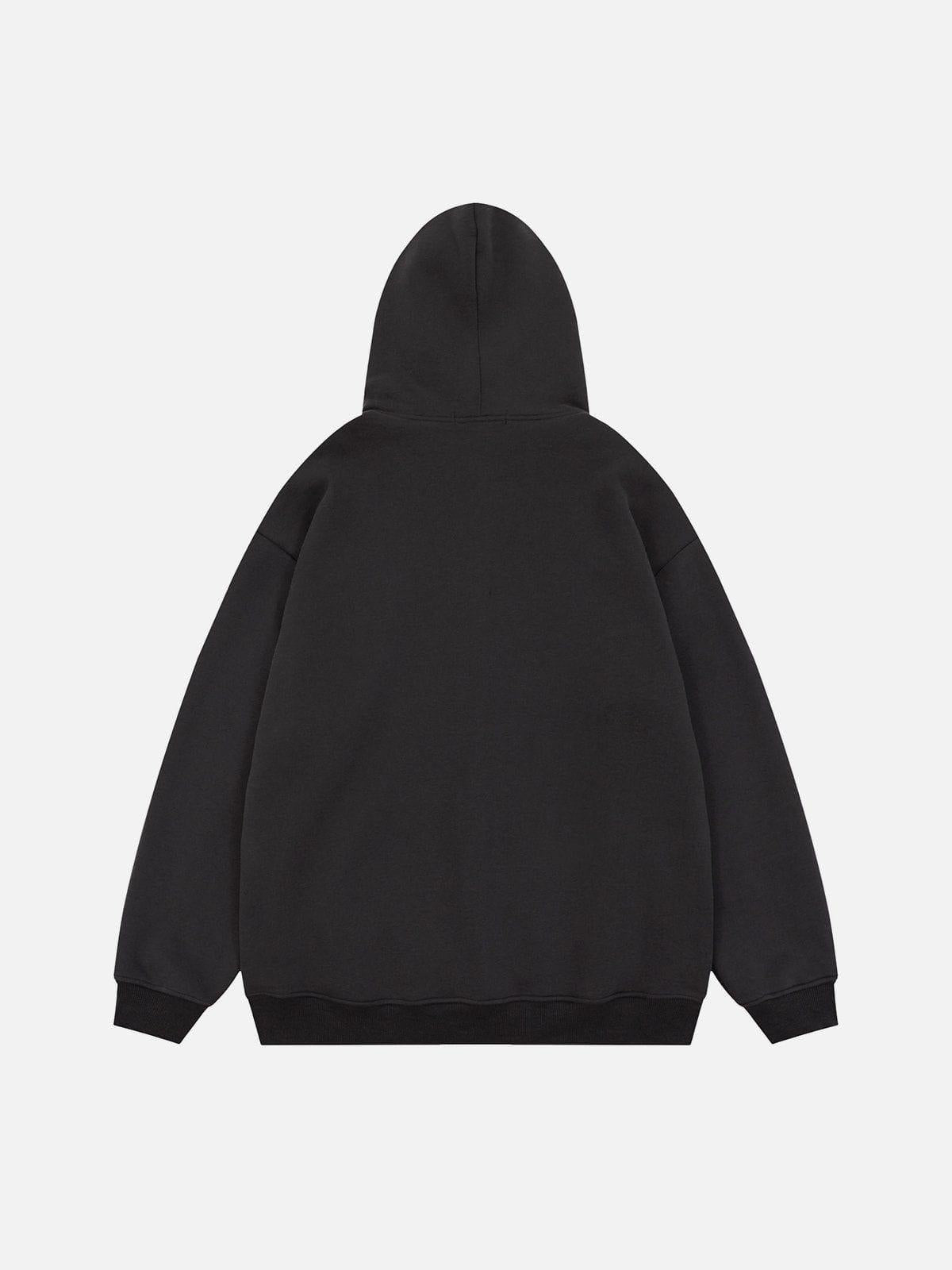 Star Print Fleece Zip Hoodie