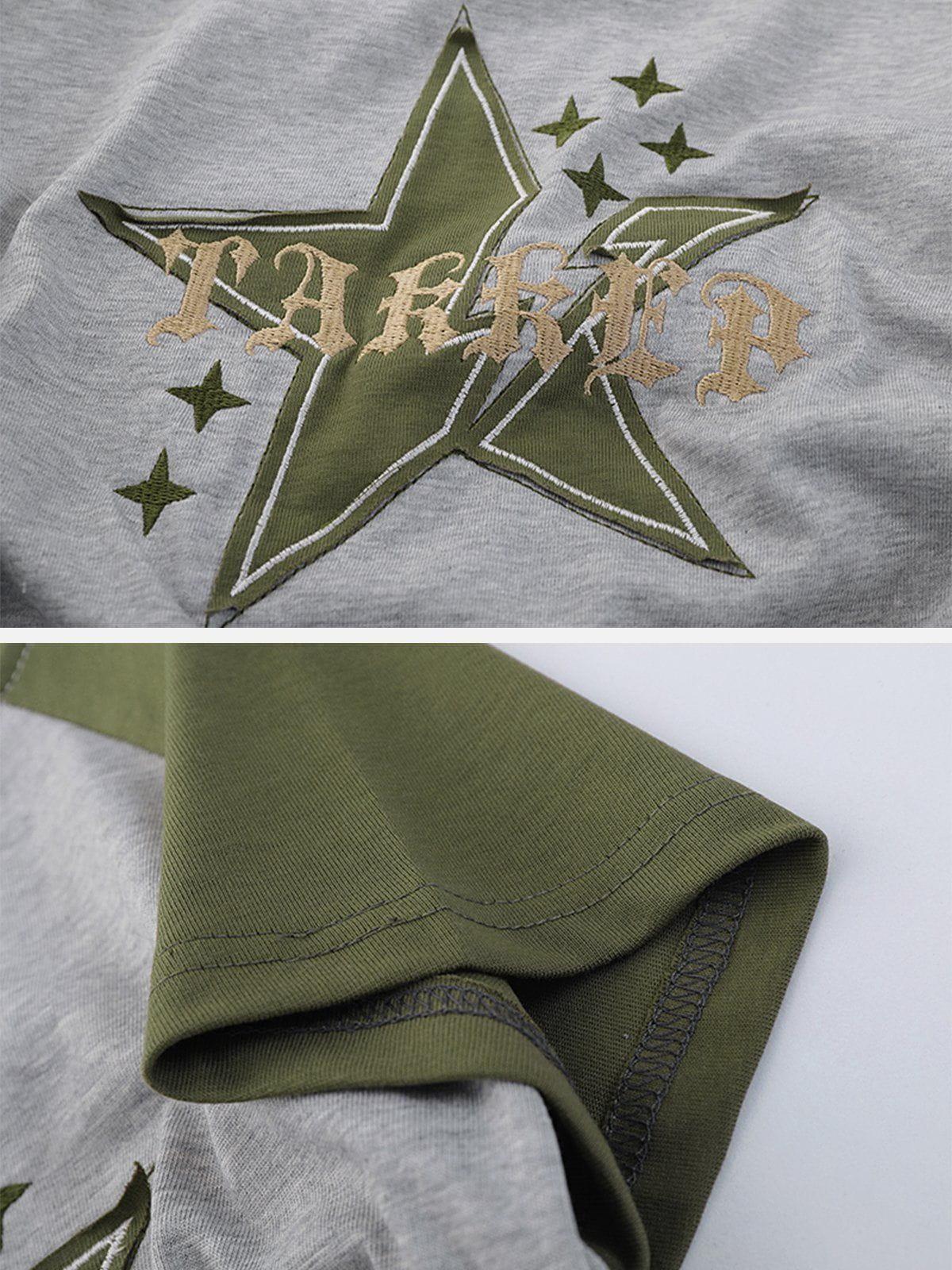 Star Printing Drawstring Tee