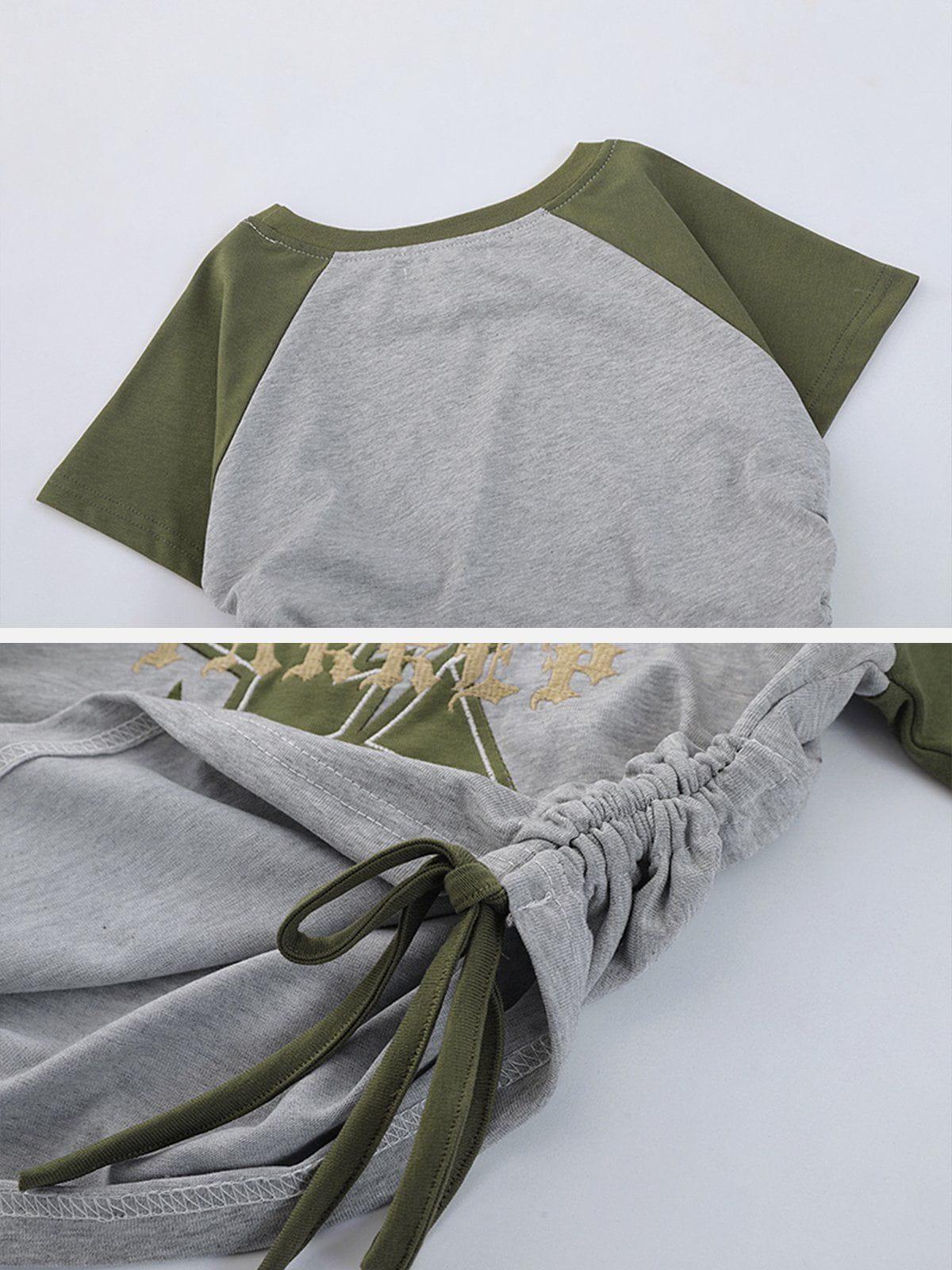 Star Printing Drawstring Tee