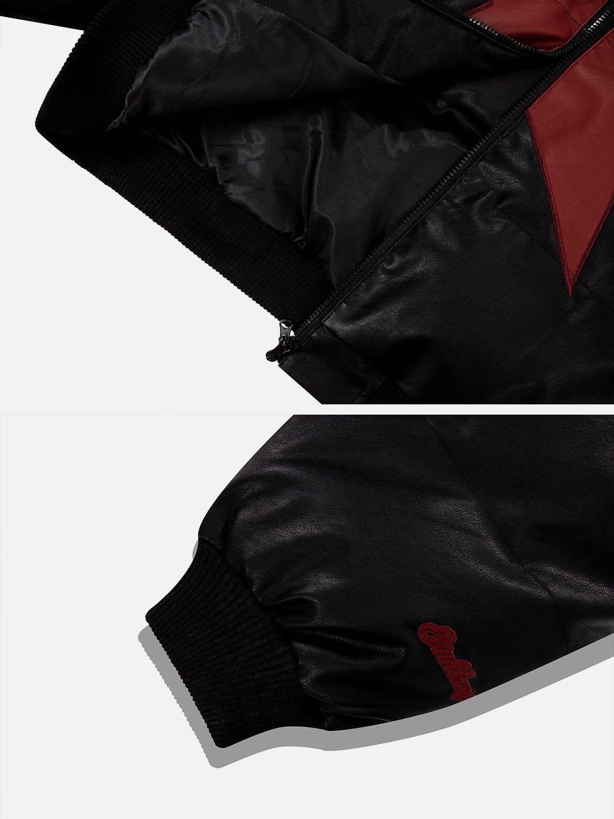 Star PU Winter Coat