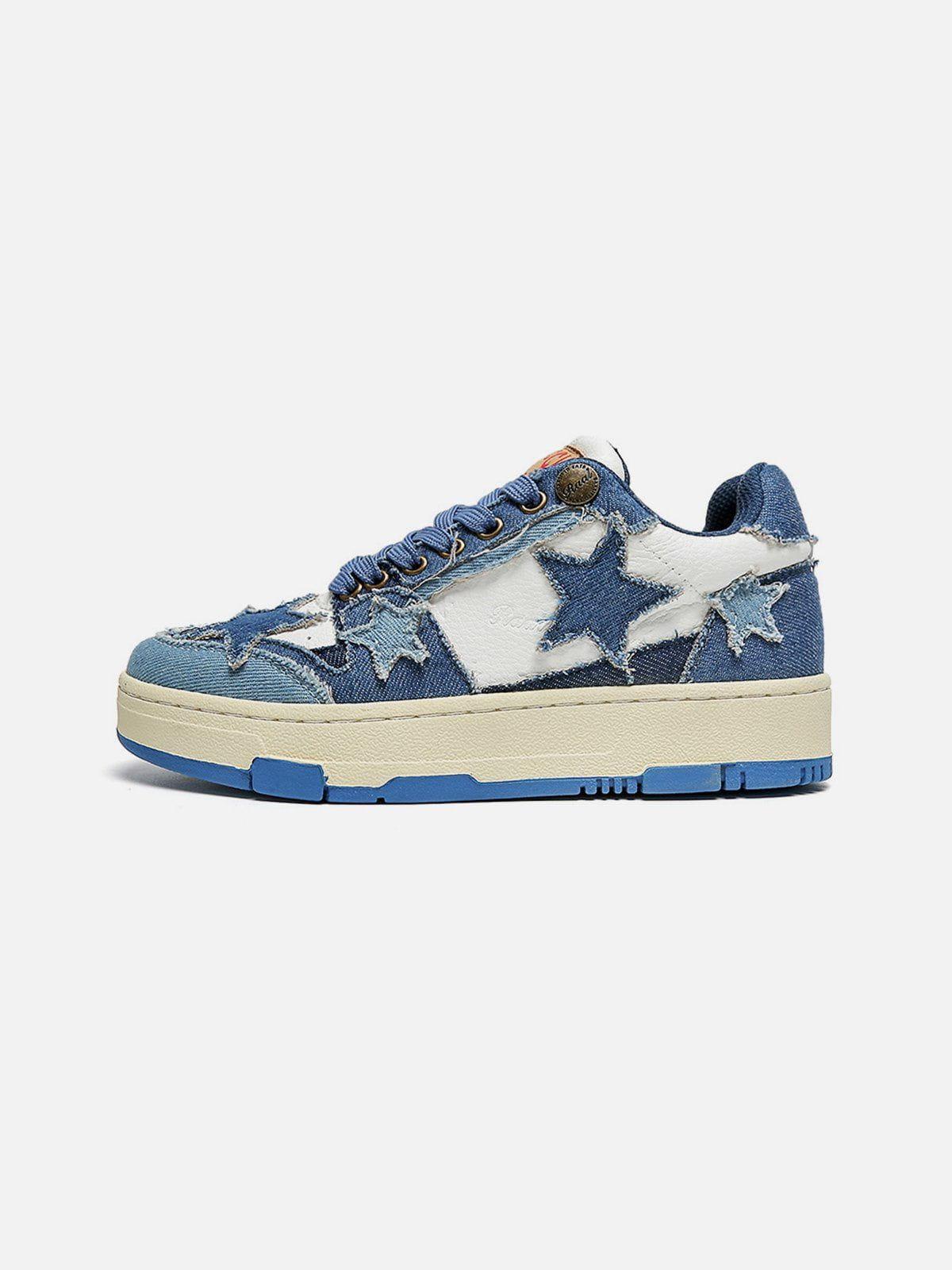 Stars Casual All-Match Denim Skate Shoes