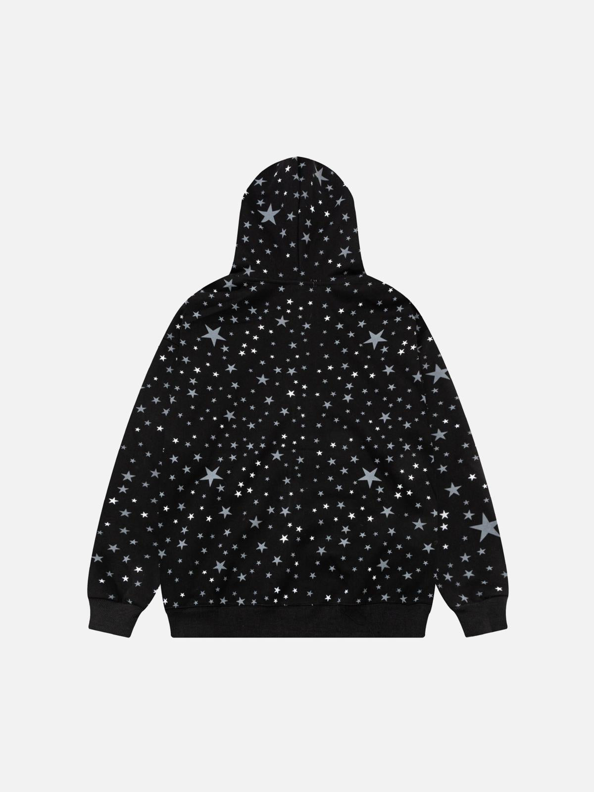 Stars Full Print Zip-Up Hoodie