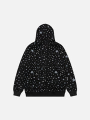 Stars Full Print Zip-Up Hoodie