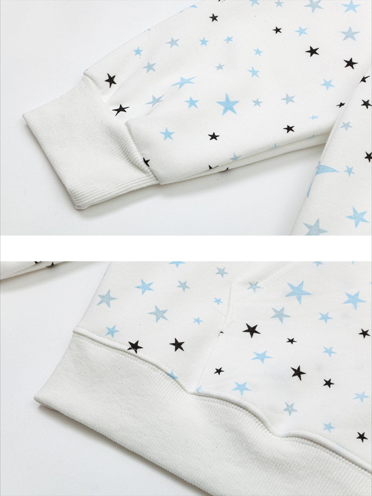 Stars Full Print Zip-Up Hoodie