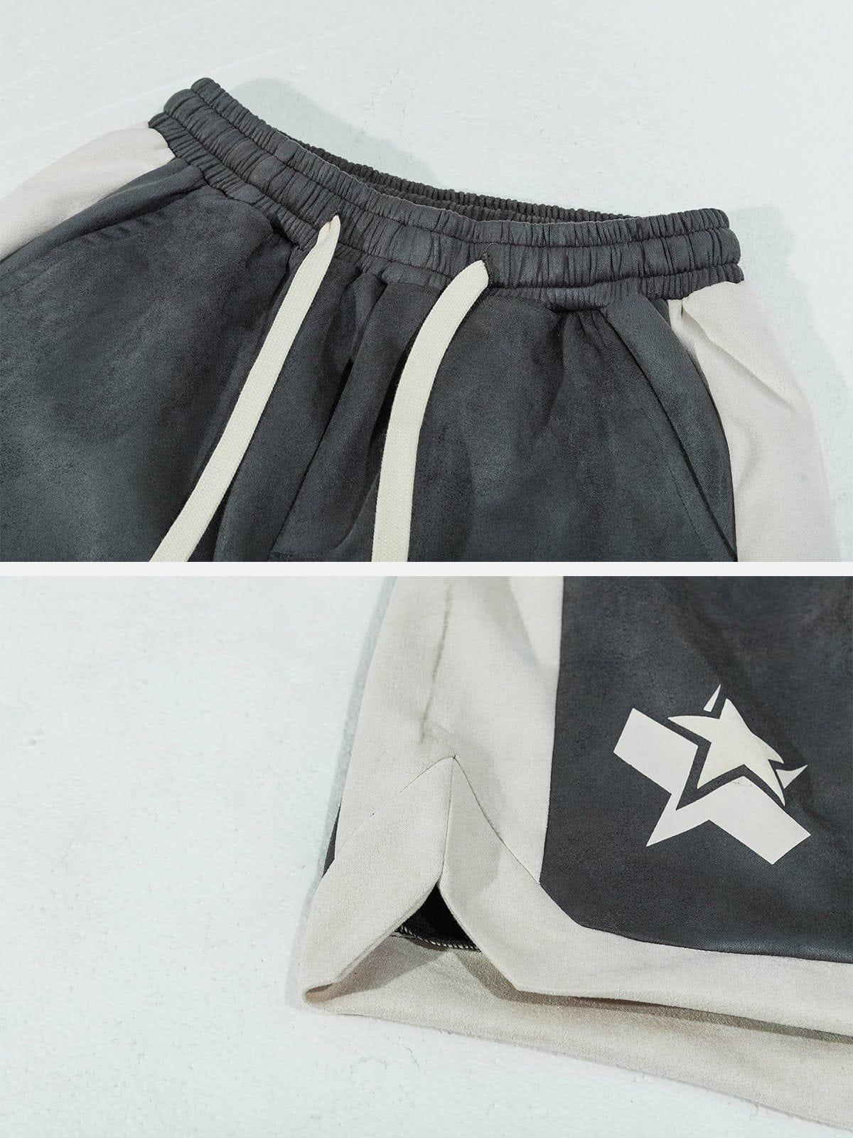 Stereoscopic Star Suede Shorts
