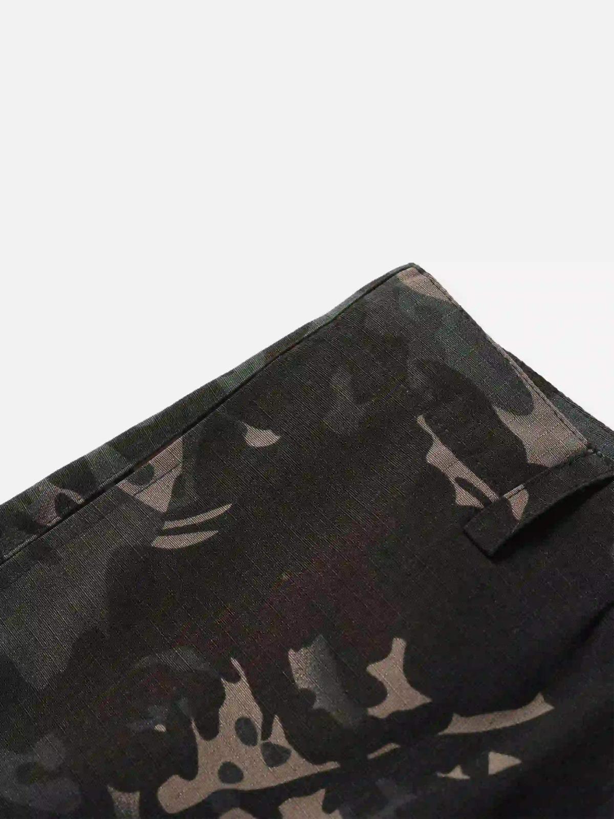 Street Dark Camouflage Zipper Cargo Pants