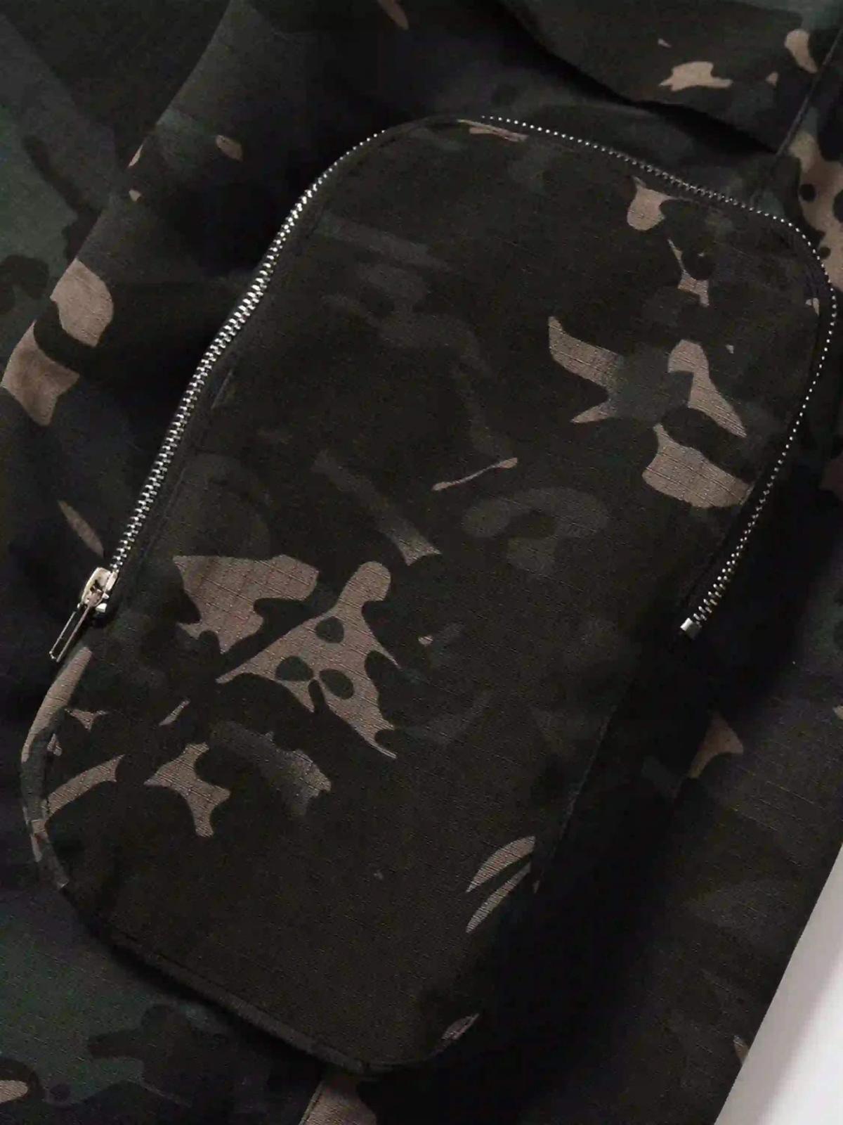 Street Dark Camouflage Zipper Cargo Pants