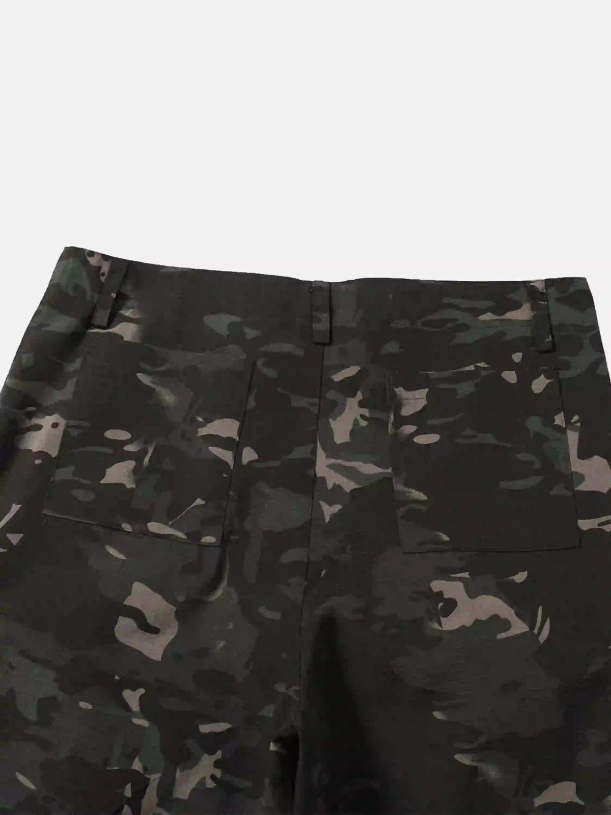 Street Dark Camouflage Zipper Cargo Pants