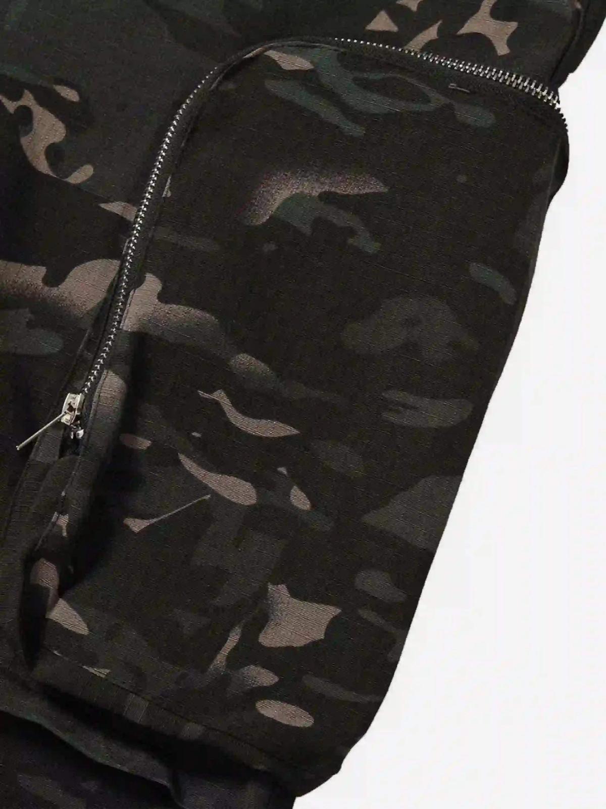 Street Dark Camouflage Zipper Cargo Pants