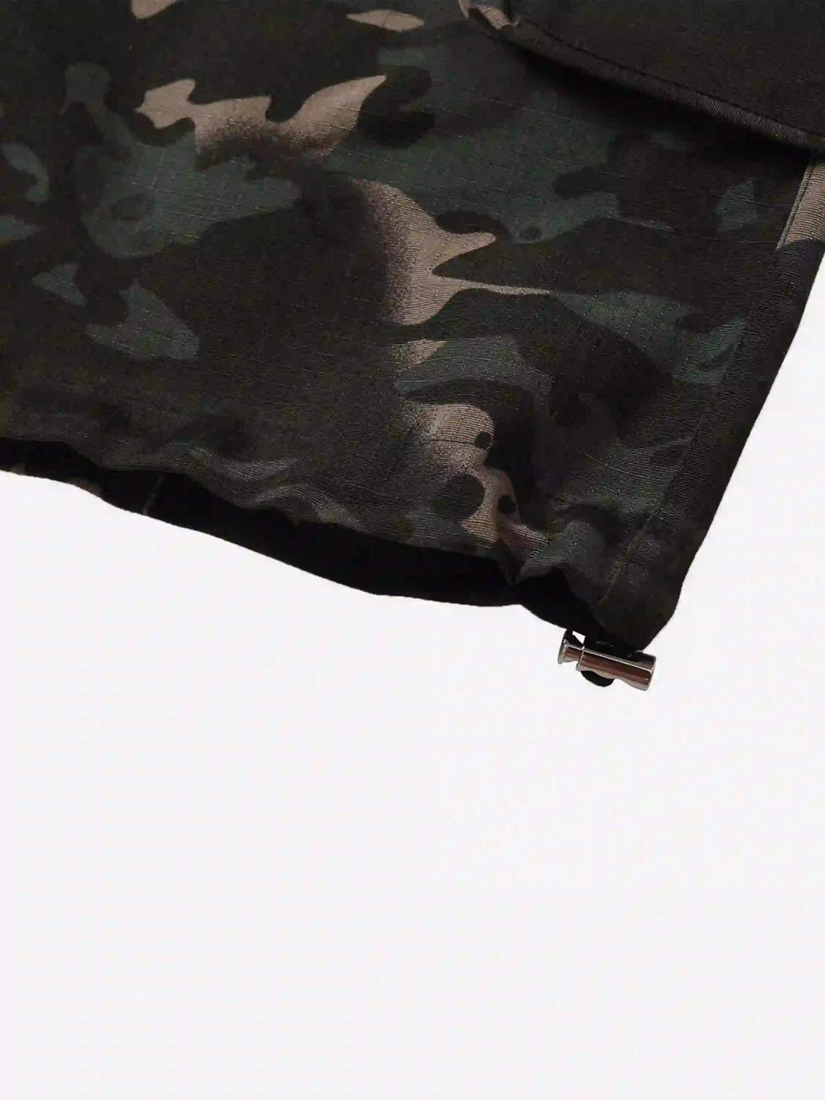 Street Dark Camouflage Zipper Cargo Pants