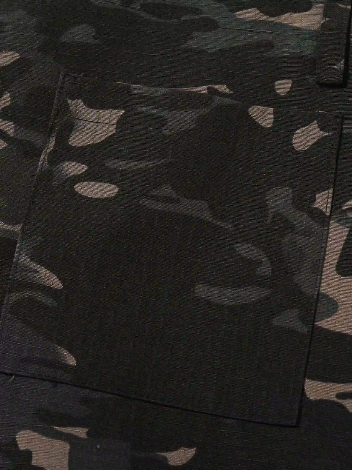 Street Dark Camouflage Zipper Cargo Pants