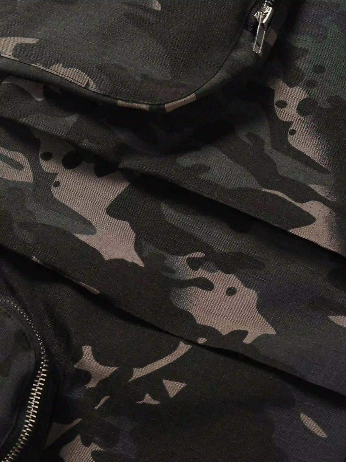 Street Dark Camouflage Zipper Cargo Pants